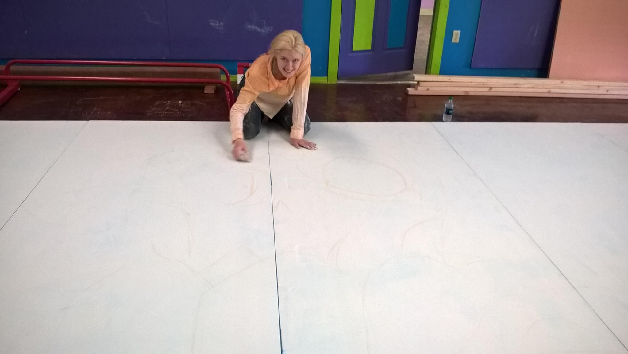 Sketching out "skull rock" for the Peter Pan set.