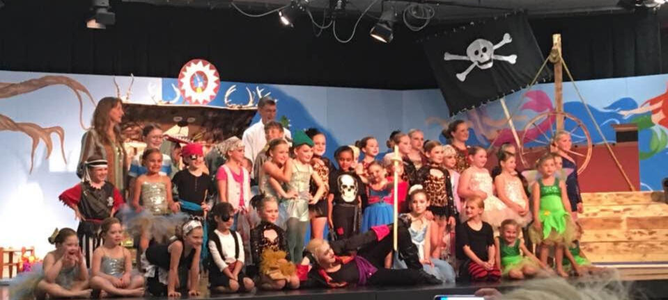 Full cast at the end of the Peter Pan production, including the studio owner Mrs. Patty and her husband Andy.