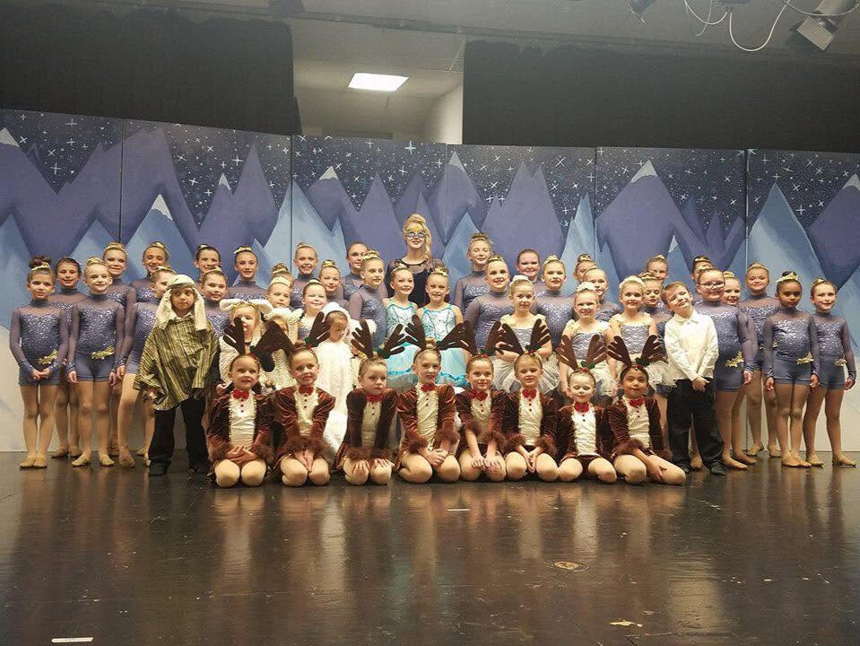 Cast of the snow queen on stage before the performance