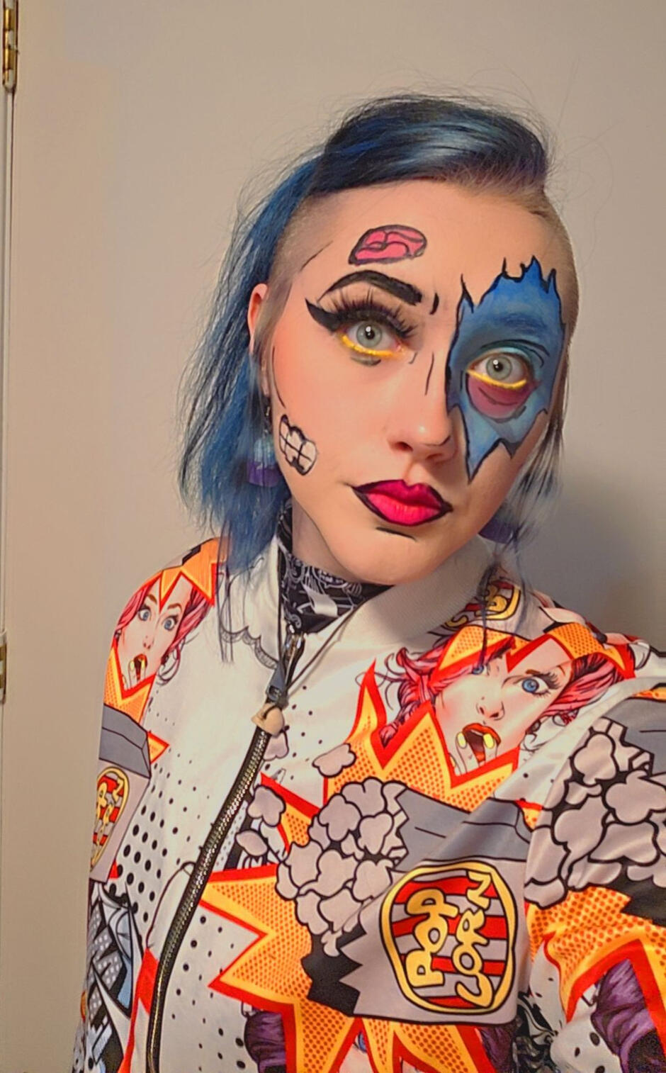 pop art zombie makeup