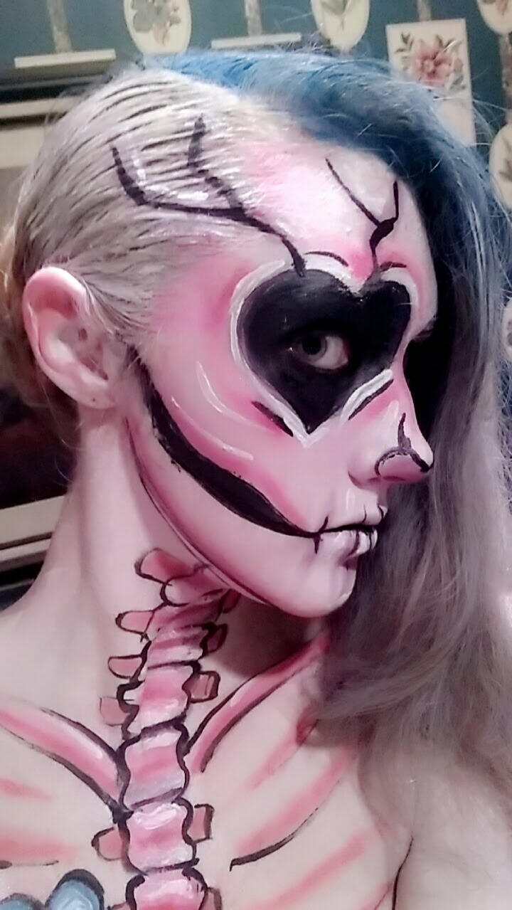 valentine skull makeup