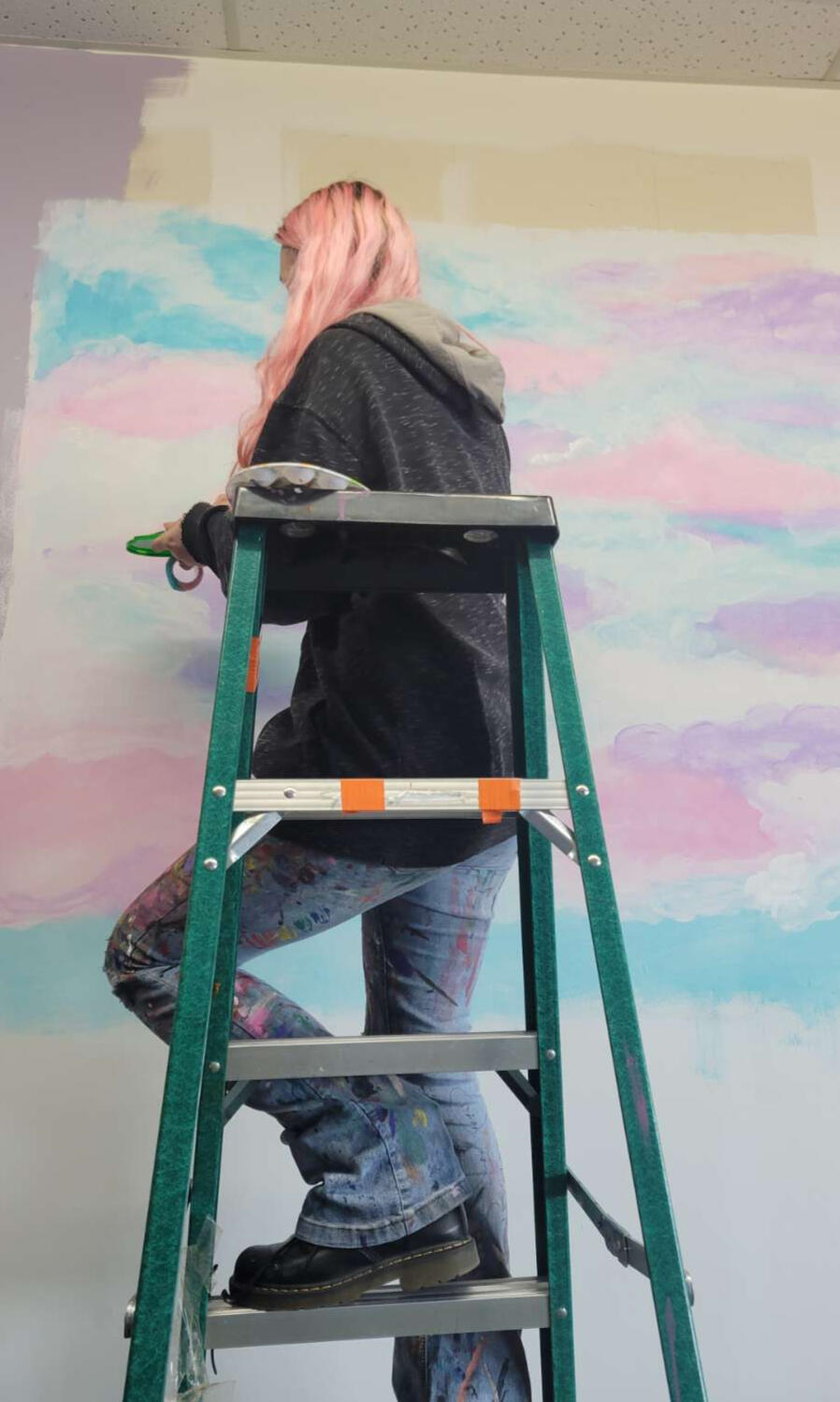 painting the fluffy clouds