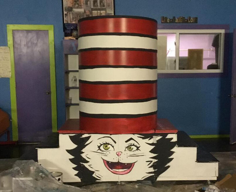 finished cat in the hat prop