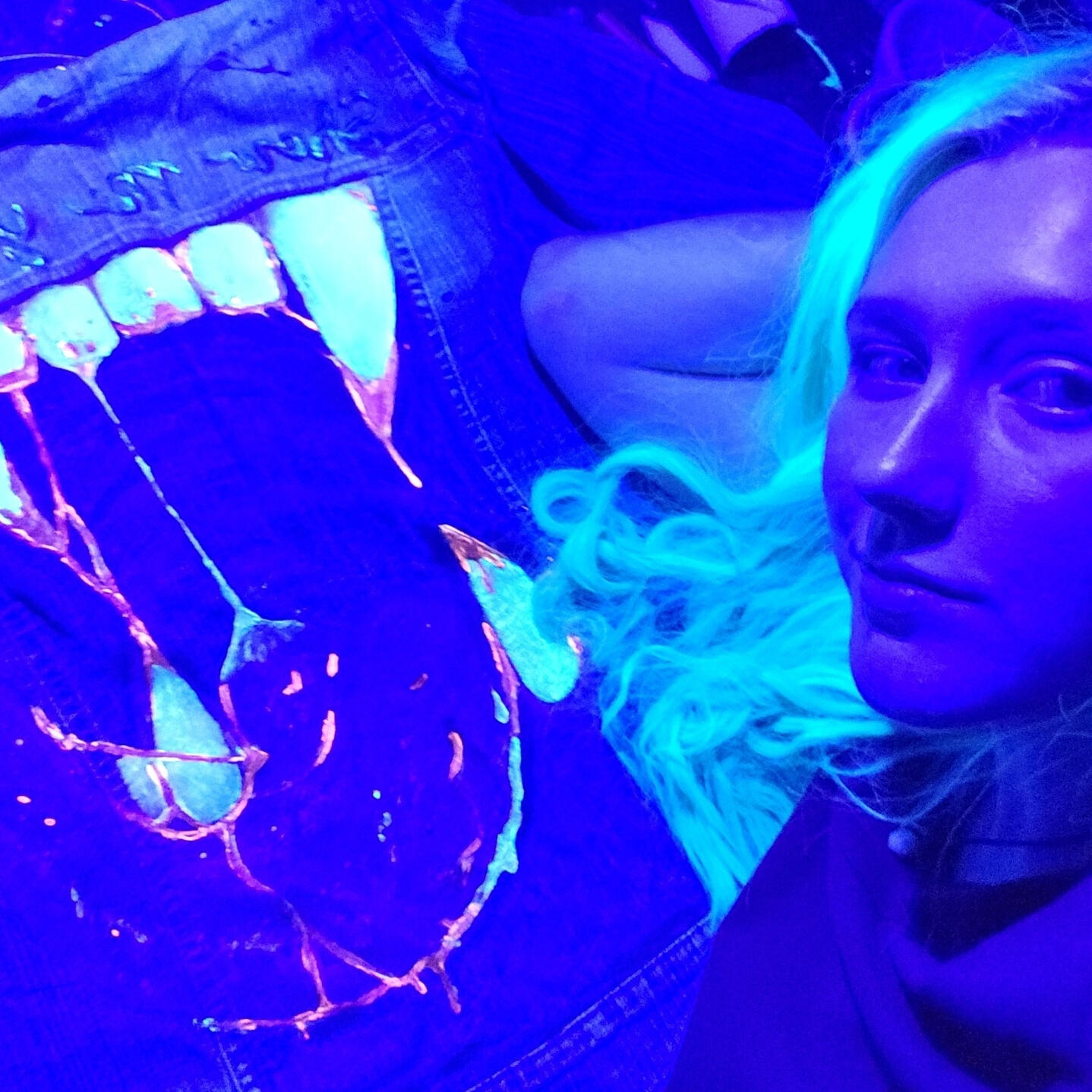 show me your teeth - UV glow jacket