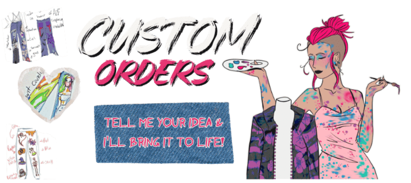 Custom art and fashion orders, tell Atagirl your idea and she'll bring it to life