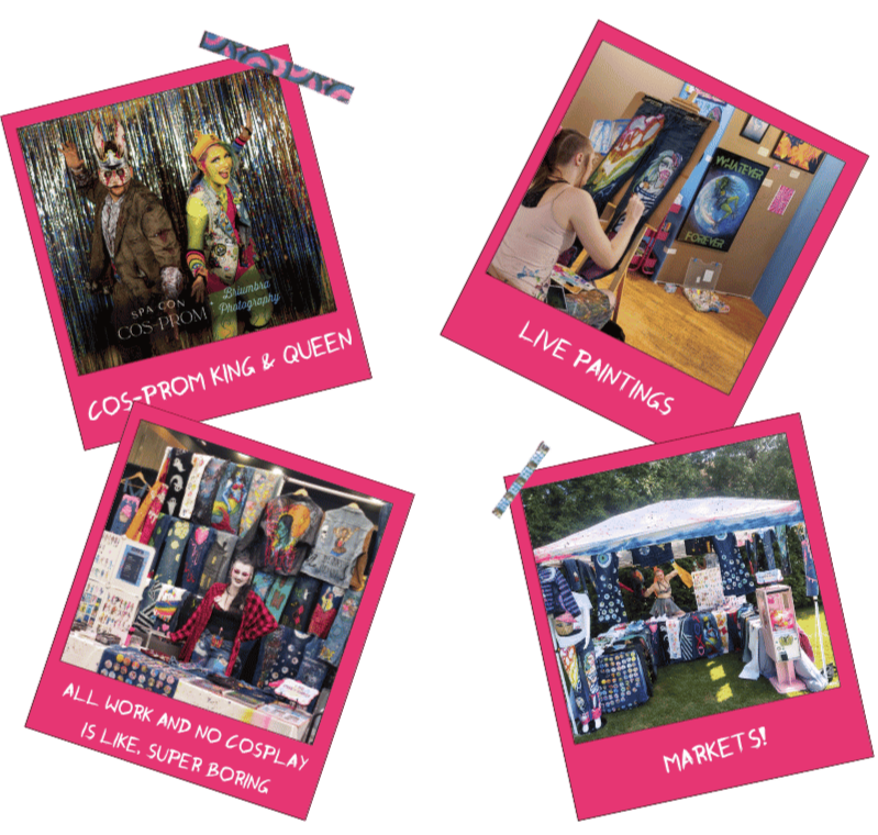 Polaroids of comic cons, live paintings, and markets